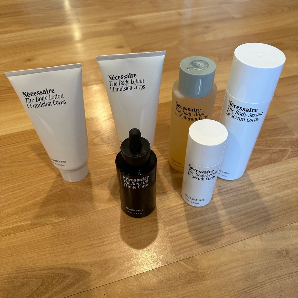 Necessaire Shower Gel, Lotion, Oil and Serum NWT